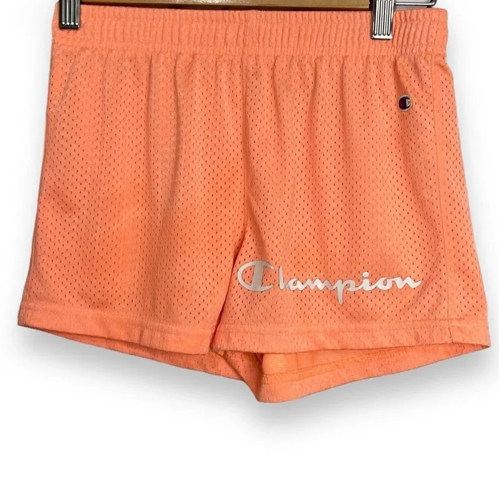 Champion Authentic Athleticwear Jersey Shorts Girls Medium Peachy Pink Pull On